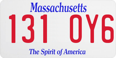 MA license plate 131OY6