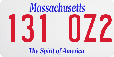 MA license plate 131OZ2