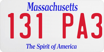 MA license plate 131PA3