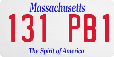 MA license plate 131PB1