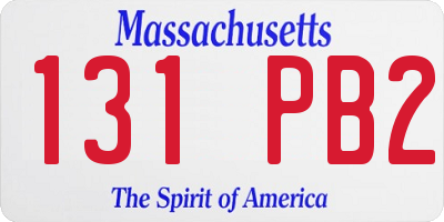 MA license plate 131PB2
