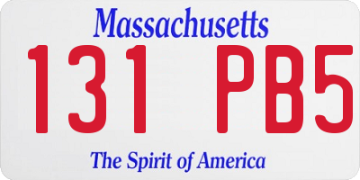 MA license plate 131PB5