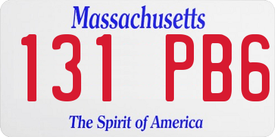 MA license plate 131PB6