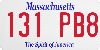 MA license plate 131PB8