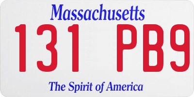 MA license plate 131PB9