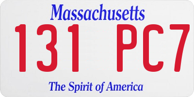 MA license plate 131PC7