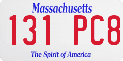 MA license plate 131PC8