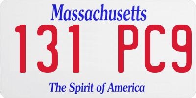 MA license plate 131PC9