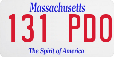 MA license plate 131PD0