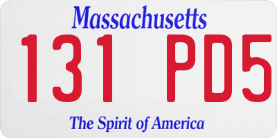 MA license plate 131PD5