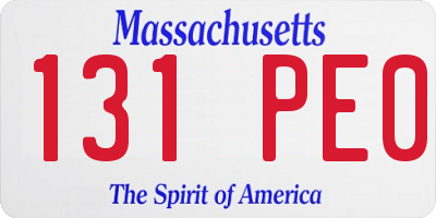 MA license plate 131PE0