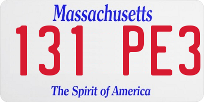 MA license plate 131PE3