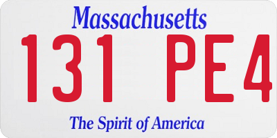 MA license plate 131PE4