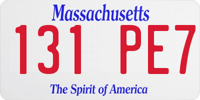 MA license plate 131PE7