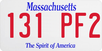 MA license plate 131PF2