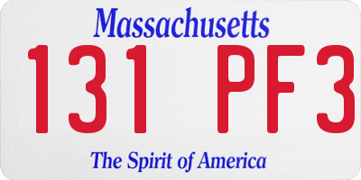 MA license plate 131PF3