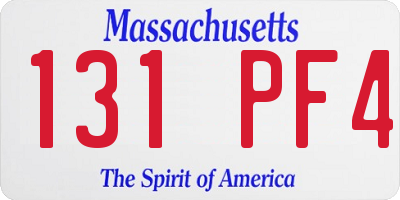MA license plate 131PF4