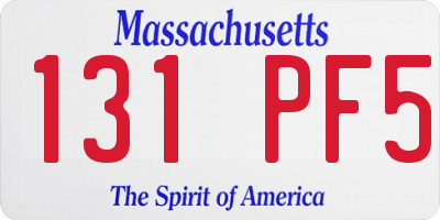 MA license plate 131PF5