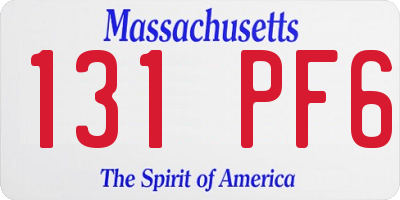 MA license plate 131PF6