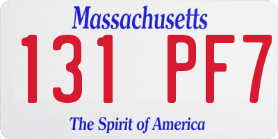 MA license plate 131PF7
