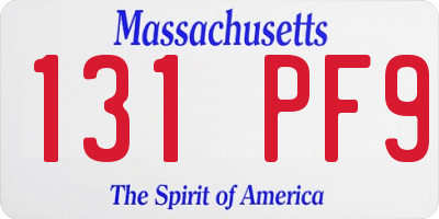 MA license plate 131PF9