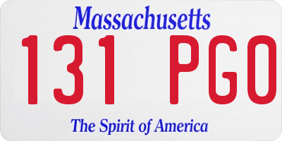 MA license plate 131PG0