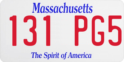 MA license plate 131PG5