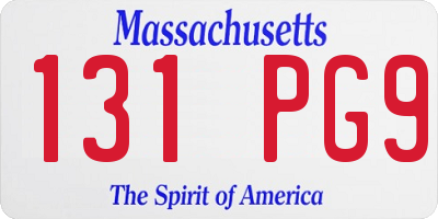 MA license plate 131PG9