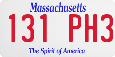MA license plate 131PH3
