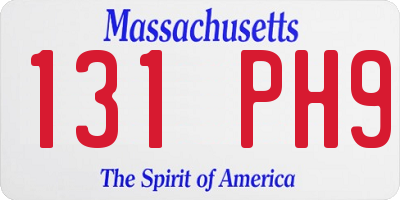 MA license plate 131PH9