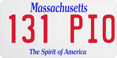MA license plate 131PI0