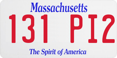 MA license plate 131PI2