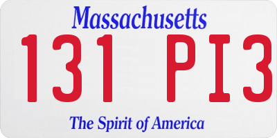 MA license plate 131PI3