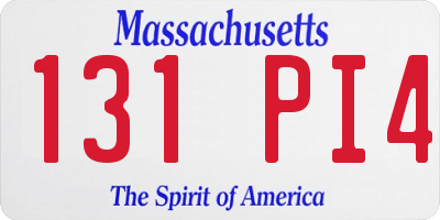 MA license plate 131PI4
