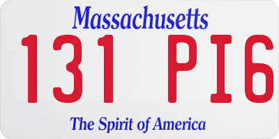 MA license plate 131PI6
