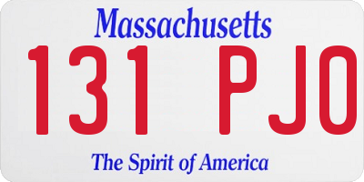 MA license plate 131PJ0
