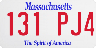 MA license plate 131PJ4