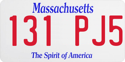 MA license plate 131PJ5