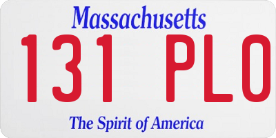 MA license plate 131PL0