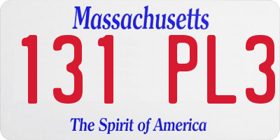 MA license plate 131PL3