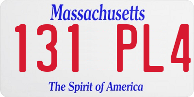 MA license plate 131PL4