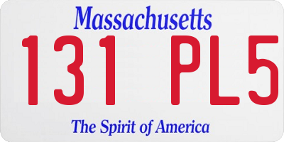 MA license plate 131PL5
