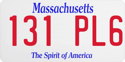 MA license plate 131PL6