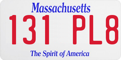 MA license plate 131PL8