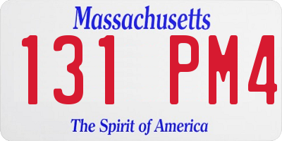 MA license plate 131PM4