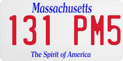 MA license plate 131PM5