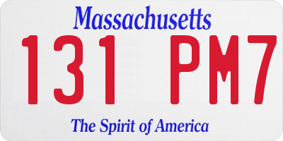 MA license plate 131PM7