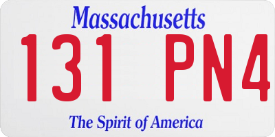 MA license plate 131PN4