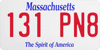MA license plate 131PN8