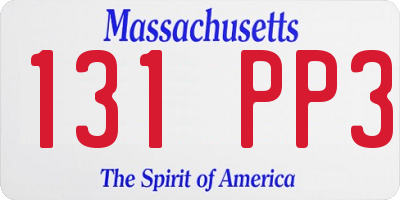 MA license plate 131PP3